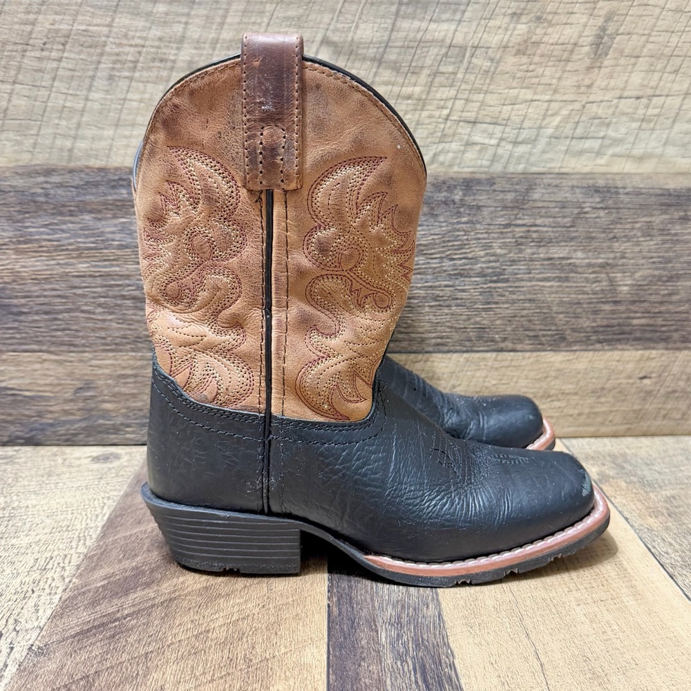 Dan Post Little River Western Boots Size 1D Black/Rust Brown Boots
